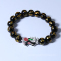 Wholesale Charm Lucky Fortune Natural Feng Shui Black Obsidian Pixiu Bracelet For Men and Women